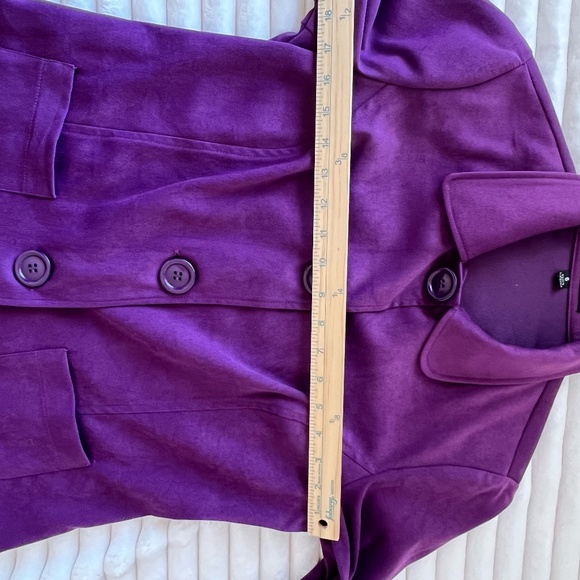 Counterparts Vintage Purple Blazer Jacket w. Large Buttons - Shoulder Pads S.6 - Picture 8 of 13